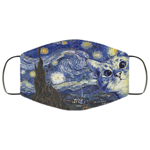 Cat Art Van Gogh Cloth Face Mask Reusable