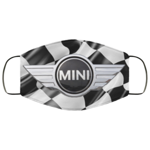 Mini Cooper Mask Checkerboard Background Race Car Face Mask