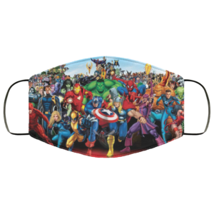 Marvel Comics Superhero Group Shot Face Mask