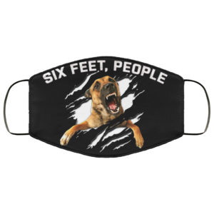 Six Feet People Funny German Shepherd Face Mask