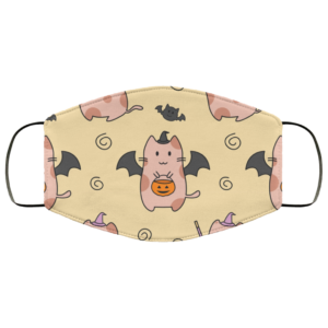 Halloween cat bat pumpkin sweet or sour Face Mask