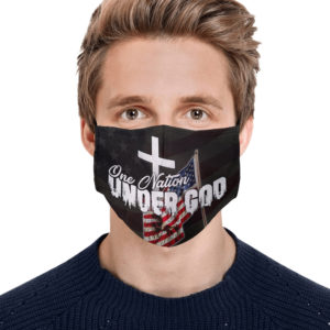 American Flag Cross One Nation Under God Face Mask