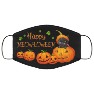 Happy Meow-lloween Funny Halloween Face Mask