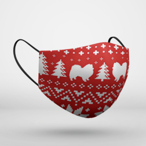 American Eskimo Dog Ugly Christmas Face Mask