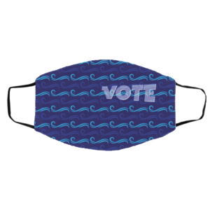 Vote Pattern Blue Wave Liberal Voter Election 2020 Dump Trump Face Mask