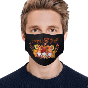 Happy Fall Yall Gnome Pumpkin Autumn Face Mask