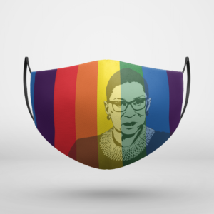 Ruth Bader Ginsburg Rainbow Face Mask