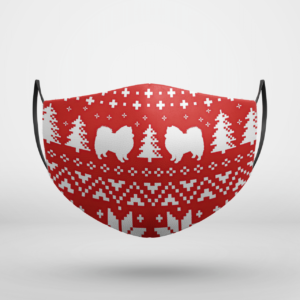 American Eskimo Dog Ugly Christmas Face Mask