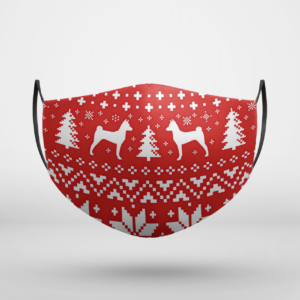Basenji Dog Ugly Christmas Face Mask