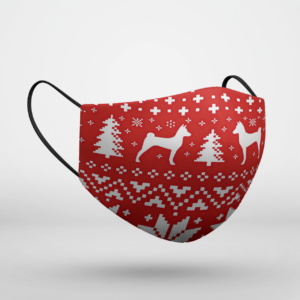 Basenji Dog Ugly Christmas Face Mask
