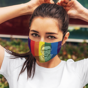 Ruth Bader Ginsburg Rainbow Face Mask