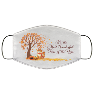 Cute Cat Its The Most Wonderful Time Of The Year Autumn Season Face Mask