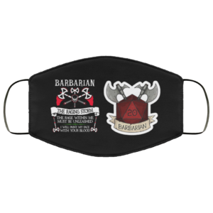Barbarian DD Choose Your Class Dungeons  Dragons Face Mask