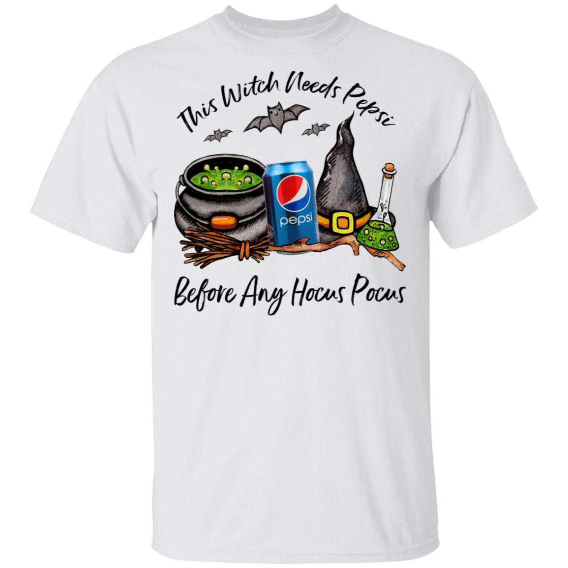 This Witch Needs Pepsi Before Any Hocus Pocus Halloween T-Shirt This Witch Needs Pepsi Before Any Hocus Pocus Halloween T-Shirt