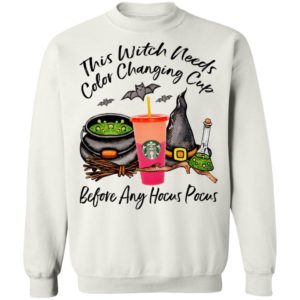 Starbucks This Witch Needs Color Changing Peach Before Any Hocus Pocus Halloween T-Shirt