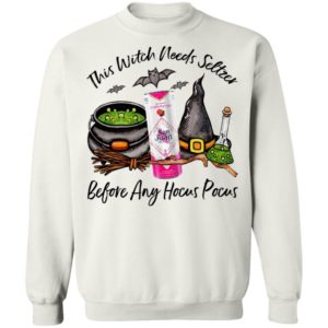 San Juan Raspberry Cran This Witch Needs Seltzer Before Any Hocus Pocus Halloween T-Shirt