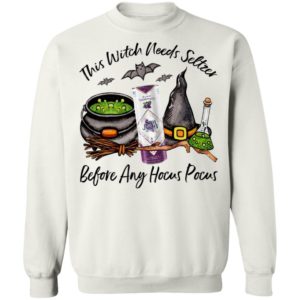 San Juan Huckleberry This Witch Needs Seltzer Before Any Hocus Pocus Halloween T-Shirt