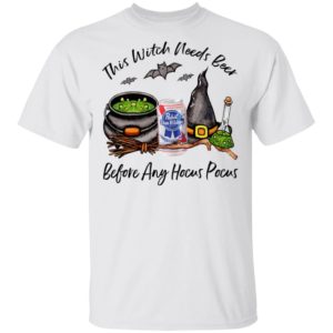 Pabst Blue Ribbon Can This Witch Needs Beer Before Any Hocus Pocus Halloween T-Shirt Pabst Blue Ribbon Can This Witch Needs Beer Before Any Hocus Pocus Halloween T-Shirt