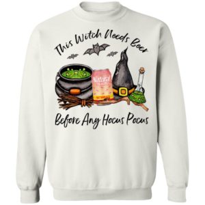 Natural Light Strawberry Lemonade Can This Witch Needs Beer Before Any Hocus Pocus Halloween T-Shirt