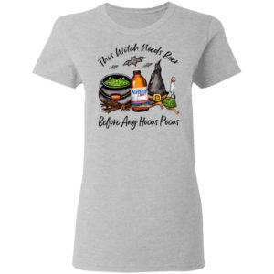 Natural Light Bottle This Witch Needs Beer Before Any Hocus Pocus Halloween T-Shirt