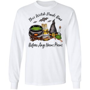 Modelo Bottle This Witch Needs Beer Before Any Hocus Pocus Halloween T-Shirt