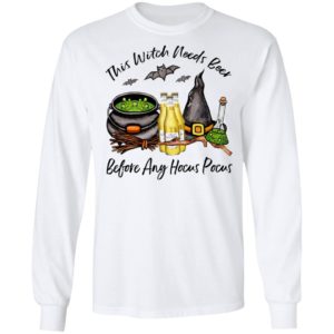Michelob Ultra Pure Gold Bottle This Witch Needs Beer Before Any Hocus Pocus Halloween T-Shirt