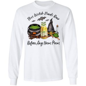 Michelob Ultra Lime Bottle This Witch Needs Beer Before Any Hocus Pocus Halloween T-Shirt