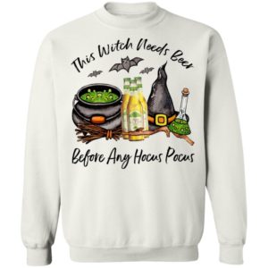 Michelob Ultra Lime Bottle This Witch Needs Beer Before Any Hocus Pocus Halloween T-Shirt