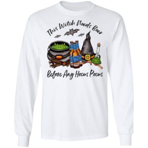 Michelob Light Bottle This Witch Needs Beer Before Any Hocus Pocus Halloween T-Shirt