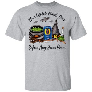 Foster_s Classic This Witch Needs Beer Before Any Hocus Pocus Halloween T-Shirt