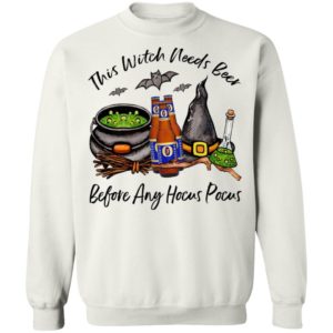 Foster_s Bottle This Witch Needs Beer Before Any Hocus Pocus Halloween T-Shirt