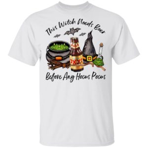 Dos Equis XX Amber Bottle This Witch Needs Beer Before Any Hocus Pocus Halloween T-Shirt
