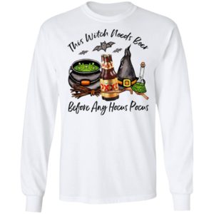 Dos Equis XX Amber Bottle This Witch Needs Beer Before Any Hocus Pocus Halloween T-Shirt