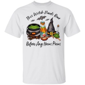 Dos Equis Mexican Pale Ale Bottle This Witch Needs Beer Before Any Hocus Pocus Halloween T-Shirt