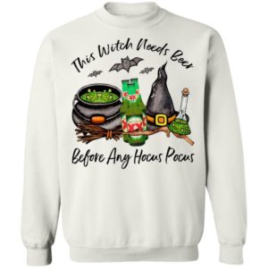 Dos Equis Lager Bottle This Witch Needs Beer Before Any Hocus Pocus Halloween T-Shirt