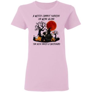 A Witch Cannot Survive On Wine Alone She Also Needs A Shih Tzu Halloween T-Shirt