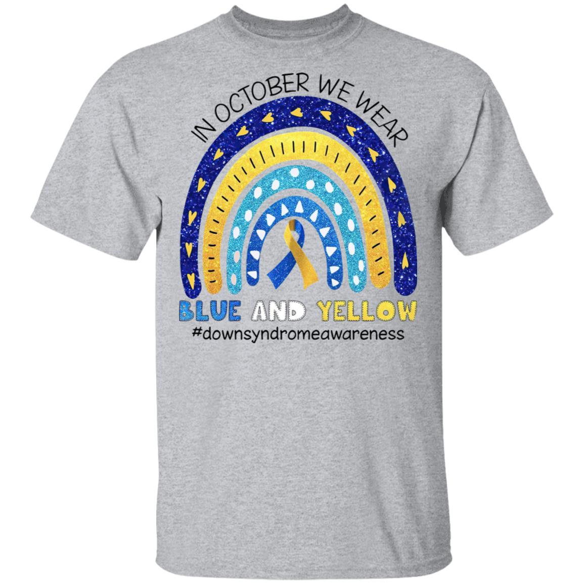 In October We Wear Blue And Yellow T-Shirt