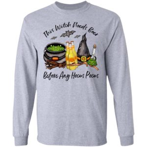 Bud Light Orange Bottle This Witch Needs Beer Before Any Hocus Pocus Shirt
