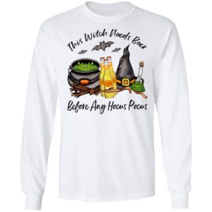 Bud Light Orange Bottle This Witch Needs Beer Before Any Hocus Pocus Shirt