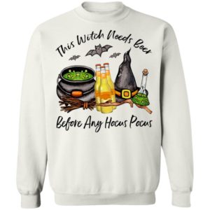 Bud Light Orange Bottle This Witch Needs Beer Before Any Hocus Pocus Shirt