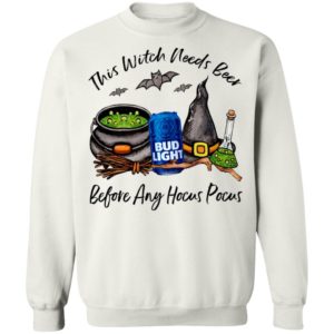 Bud Light Can This Witch Needs Beer Before Any Hocus Pocus Shirt