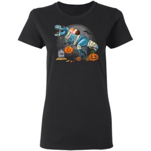 Guinea Pig Riding Mummy T Rex Dino Funny Halloween Costume T-Shirt