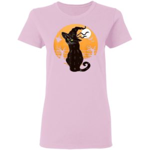 Retro Halloween Black Cat T-Shirt