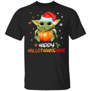 Baby Yoda Happy Hallothanksmas T-Shirt