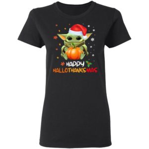 Baby Yoda Happy Hallothanksmas T-Shirt