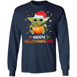 Baby Yoda Happy Hallothanksmas T-Shirt
