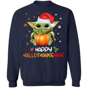 Baby Yoda Happy Hallothanksmas T-Shirt