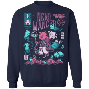 Halloween Neko Mancer Cat Necromancer T-Shirt