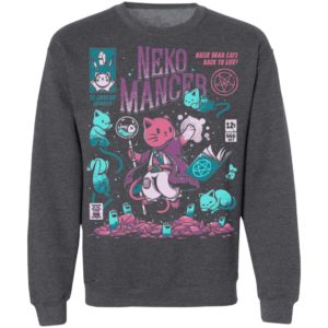 Halloween Neko Mancer Cat Necromancer T-Shirt