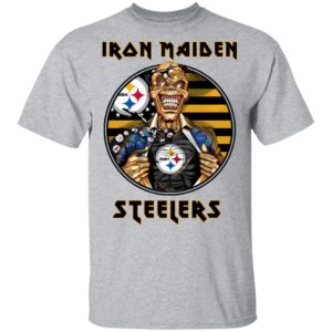 Pittsburgh Steelers Iron Maiden Halloween Football T-Shirt